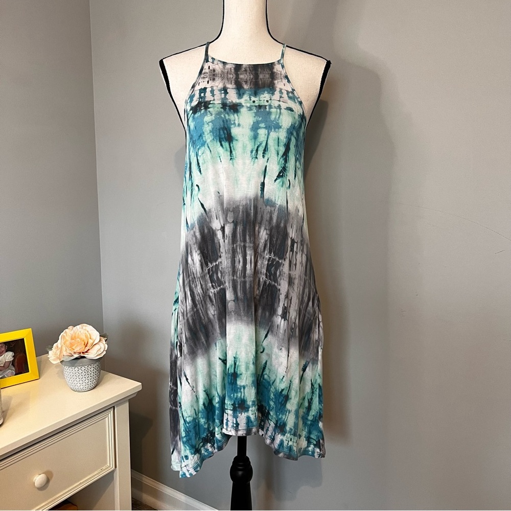 Soft Comfy Entro Tie Dye Acid Wash Cami Summer Dress with Pockets